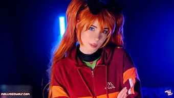 Rommelige Orale En Interne Zaadlozing. Asuka Langley Van Evangelion En Molly Red Wolf'S Wilde Ontmoeting