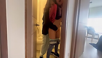 My Buddy And I Engage In Lesbian Sex In The Bathroom At My Hot Aunt'S Place