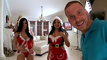 Ass Parade With Christmas-Themed Pawg Action Starring Rebeca Linares And Abella Anderson